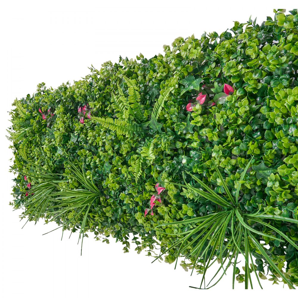 VEVOR Sztuczny żywopłot 50x50 cm, zestaw 12 elementów, ściana roślinna w stylu paneli 3D, ekran prywatności z PE, ogrodzenie prywatności, ogrodzenie żywopłotowe, sztuczne rośliny, okładzina balkonowa na wesela, ogrody zewnętrzne, podwórka