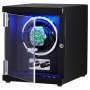 VEVOR Watch Winder, Single Watch Winder for Men's and Women's Automatic Watch, with Super Quiet Japanese Mabuchi Motor, Blue LED Light and Adapter, High-Density Board Shell and Black PU