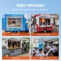 Okno do food trucków VEVOR, 915 x 610 mm, aluminiowe, do serwowania, obracane do 29°, z 2 oknami przesuwnymi, drzwiami markizowymi i hakiem do wyciągania, do food trucków