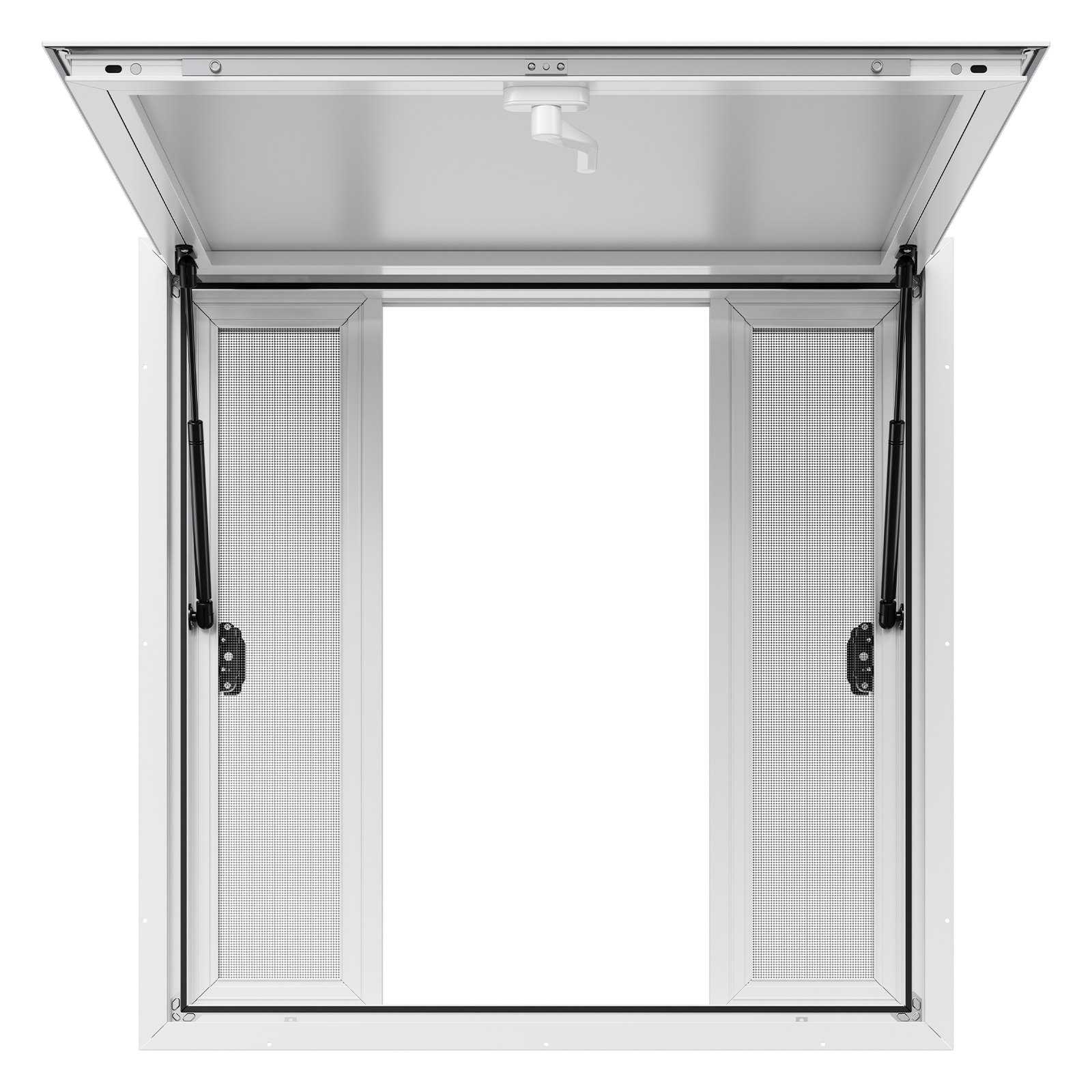 Okno VEVOR do przyczepy gastronomicznej (rozmiar montażowy 915 x 915 mm) z aluminiową ramą, okno do serwowania w przyczepie gastronomicznej z kątem otwarcia 85° i 4 oknami przesuwnymi, okno koncesyjne do food trucków