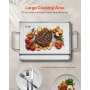 Płyta grillowa VEVOR, uniwersalna, prostokątna, ze stali nierdzewnej (425 x 270 mm) z płaską powierzchnią, grill gazowy do grilla BBQ Teppanyaki, przenośne naczynia rodzinne z uchwytem