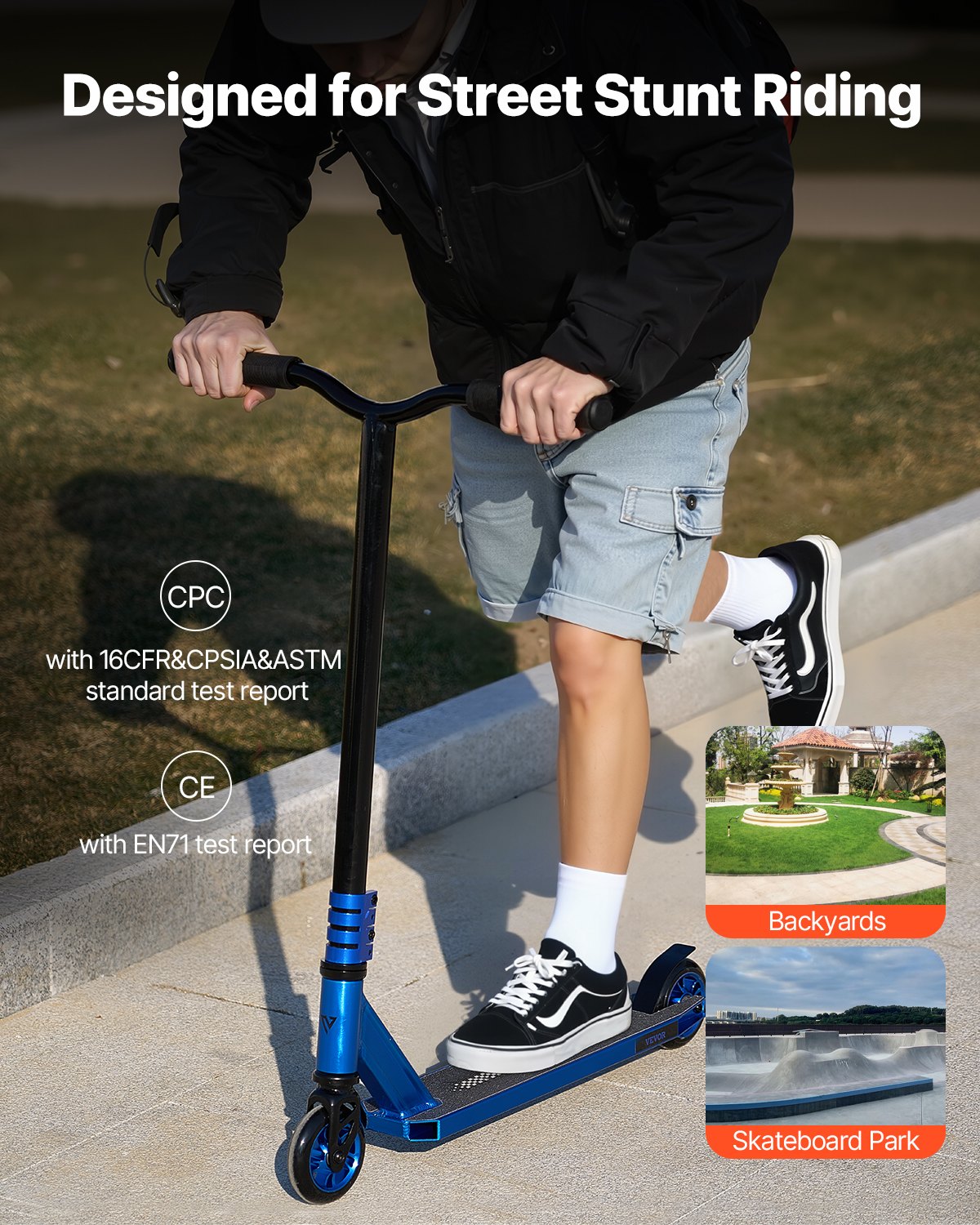 Hulajnoga wyczynowa VEVOR Stunt Scooter Pro Complete Trick Scooter dla dzieci w wieku 9-11 lat, nastolatków, chłopców i dziewcząt, Freestyle Street Rider dla zaawansowanych i początkujących