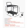 VEVOR Foldable Push Cart Dolly, 317.51 kg, Heavy Duty Platform Hand Truck with Wheels, High-Strength Steel, 2 Tier Moving Flatbed Cart, for Warehouse, Garage, Workshop, Office, 730 x 470 x 820 mm