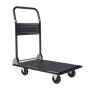 VEVOR Foldable Push Cart Dolly, 317.51 kg, Heavy Duty Platform Hand Truck with Wheels, High-Strength Steel, 2 Tier Moving Flatbed Cart, for Warehouse, Garage, Workshop, Office, 730 x 470 x 820 mm