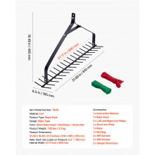 VEVOR Pond Rake 810x495x165mm Narzędzie do usuwania chwastów Dwustronna lina 9m