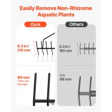 VEVOR Pond Rake 610x215x355mm Narzędzie do usuwania chwastów Dwustronna lina 9m