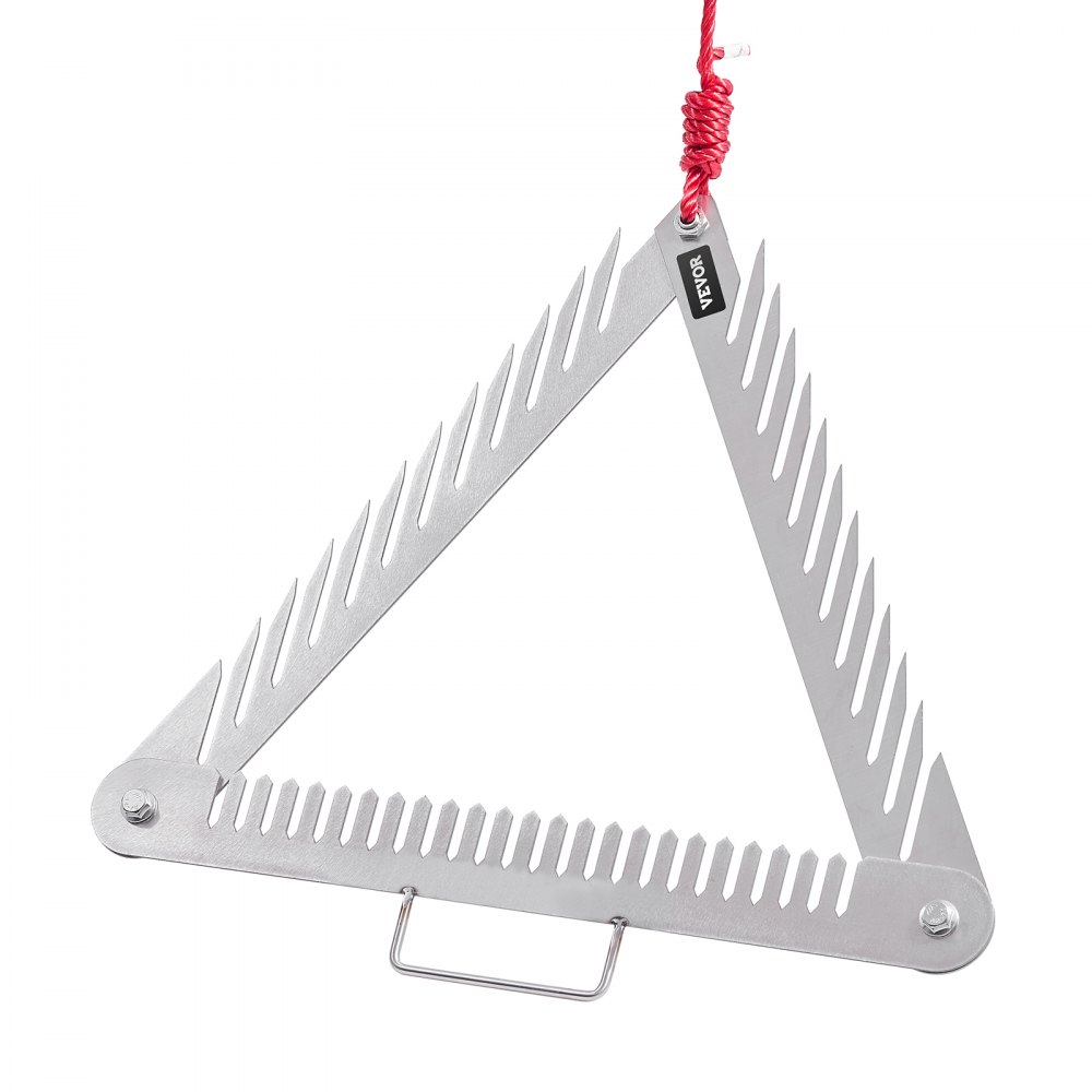 VEVOR grabie do oczek wodnych 515x540x9 mm, 3-stronne grabie do chwastów z uchwytem, ​​składane grabie do trawy wodnej, ze stali nierdzewnej z 9-metrową linką, do jezior i stawów