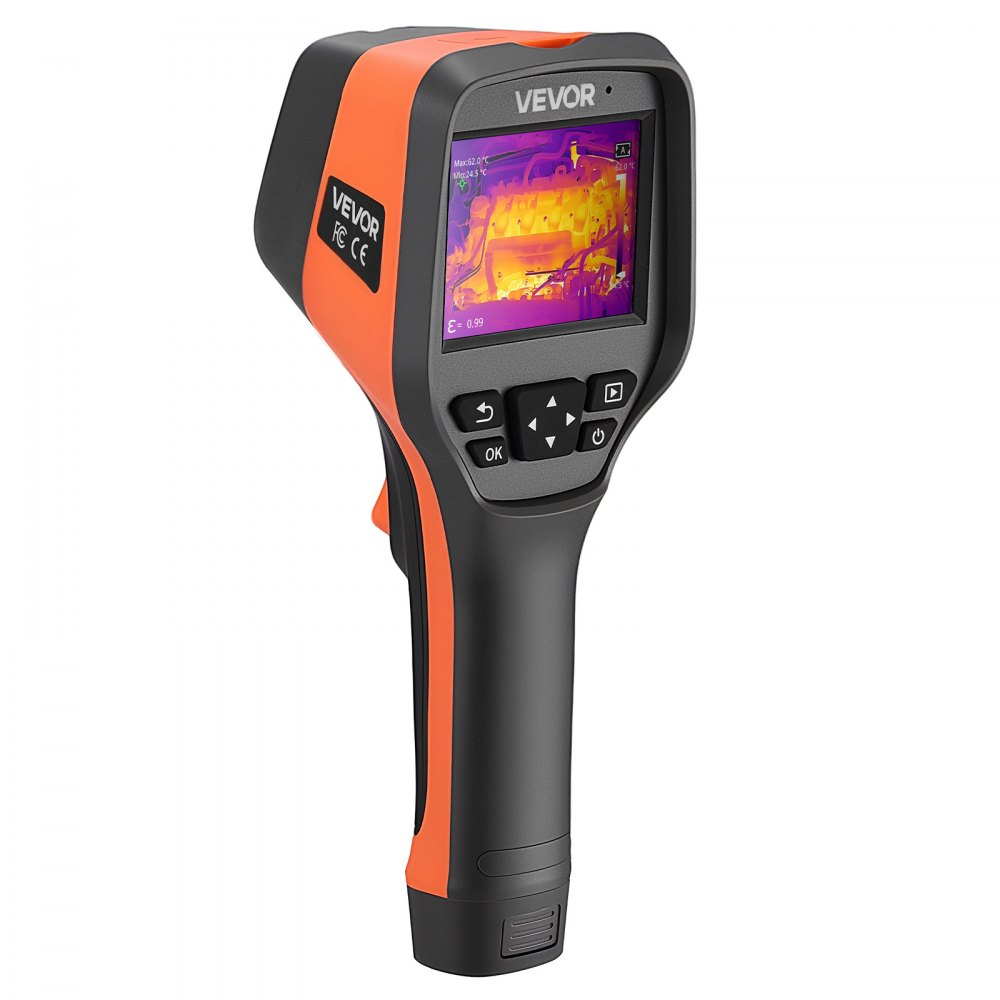 Kamera termowizyjna VEVOR, rozdzielczość podczerwieni 256 x 192, urządzenie termowizyjne z kamerą wizyjną 2 MP, częstotliwość odświeżania 25 Hz, kamera termowizyjna z 3,5-calowym ekranem dotykowym, od -20°C do 550°C, obsługa Wi-Fi