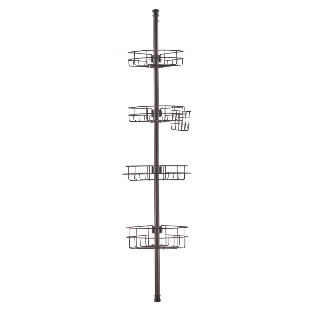 VEVOR Tension rod for corner shower shelf 1422-2895 mm high, multifunctional tension rod for the shower with strong, load-bearing shelf. Tension rod suitable for bathrooms and washrooms. Bronze