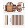 Plecak piknikowy VEVOR Outdoor (25 l) dla 4 osób z izolowaną i chłodzącą komorą oraz wyjmowanym uchwytem na butelkę/wino, lekkim kocem, talerzami i zestawem sztućców do pieszych wędrówek i kempingu, brązowy