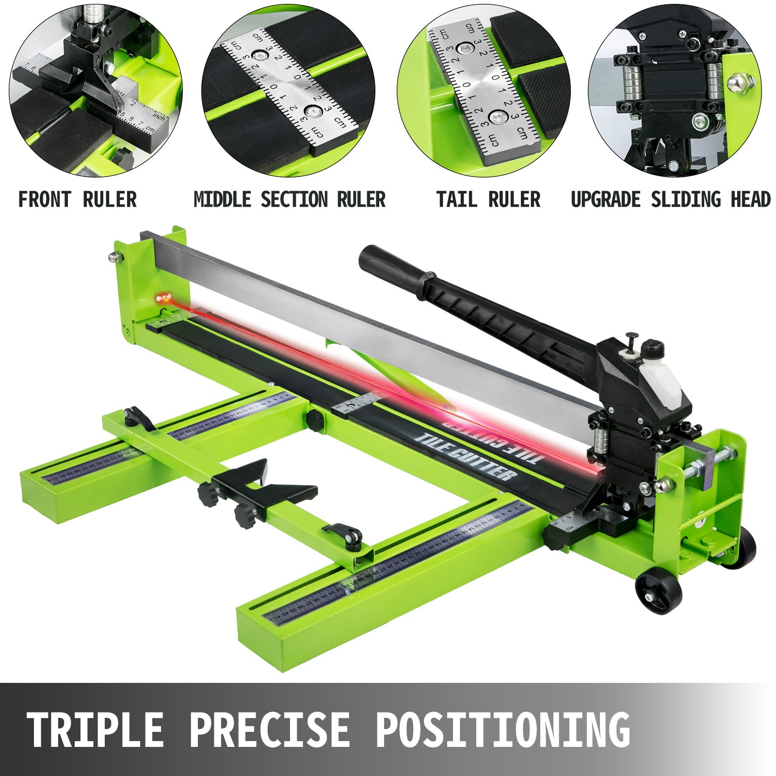 VEVOR 39-Inch Tile Cutter Manual Tile Score Cutter, with Tungsten Carbide Scoring Wheel Professional Vinyl Plank Cutter, Adjustable Laser Guide for  Precision Cutting Porcelain Ceramic Floor Tiles