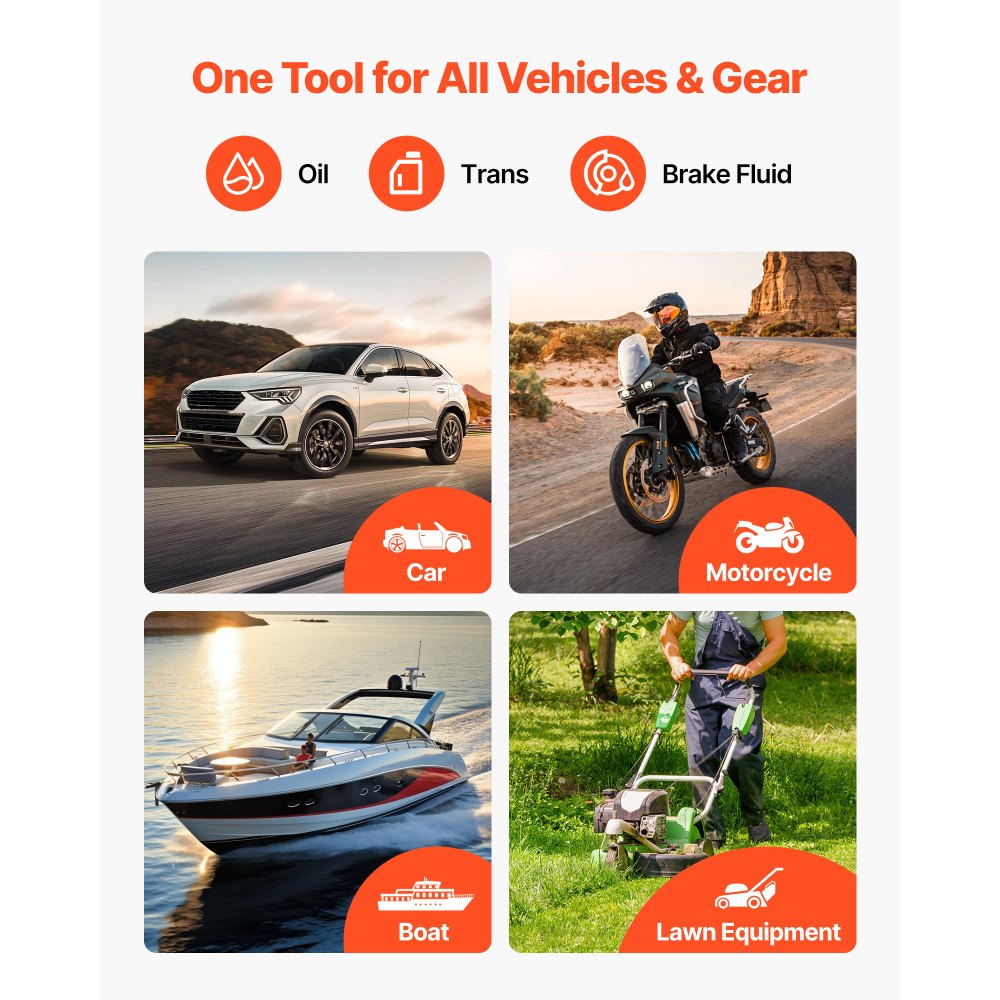 Pompa do ekstrakcji oleju VEVOR 1,5 l, ręczna strzykawka do ekstrakcji oleju, strzykawka do wymiany oleju z wężem i rurkami przedłużającymi, pompa do ekstrakcji oleju do kosiarek do trawy, samochodów, łodzi, wózków golfowych i motocykli