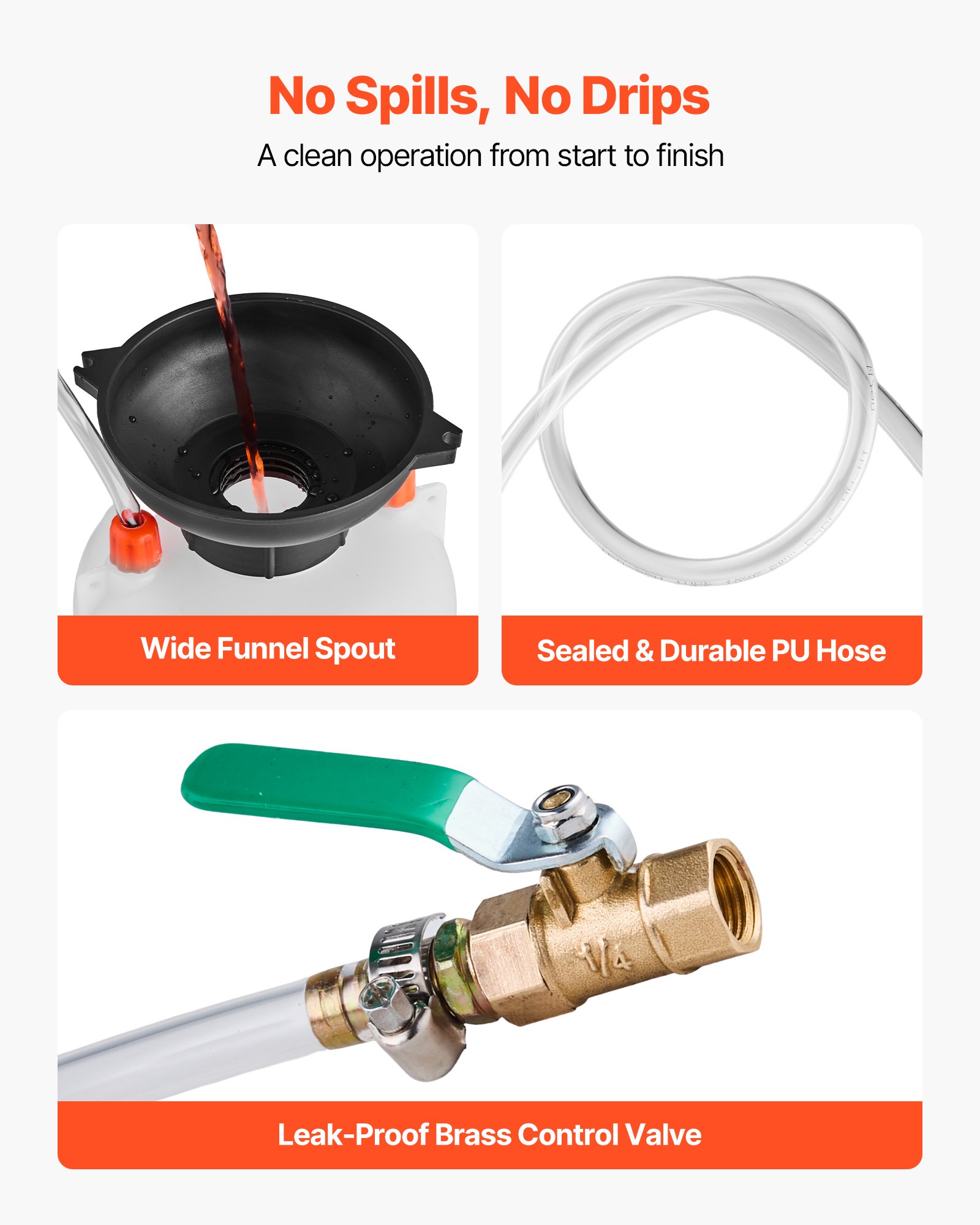 Pompa oleju przekładniowego VEVOR, 3 l, wlew oleju, ręczna pompa do transferu oleju przekładniowego z wężem i zbiornikiem HDPE, narzędzie do pompowania z taśmą PTFE, system napełniania oleju samochodowego, ręczne urządzenie do napełniania płynem przekładniowym