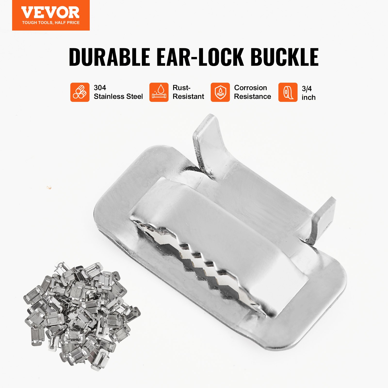 Zestaw do opasywania taśmą VEVOR z napinaczem, długość 30 m, taśma ze stali nierdzewnej 304, 100 metalowych plomb, zestaw do owijania palet taśmą, taśma pakowa do pakowania