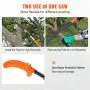 VEVOR Telescopic Pruning Saw, Carbon Steel Blade, Tree Saw with 8" Telescopic Pole, Height Adjustable 2.24m-8.24m, Hand Saw, Pole Saw, Carrying Bag, Hand Handle Saw, Garden Tool for Trimming Work