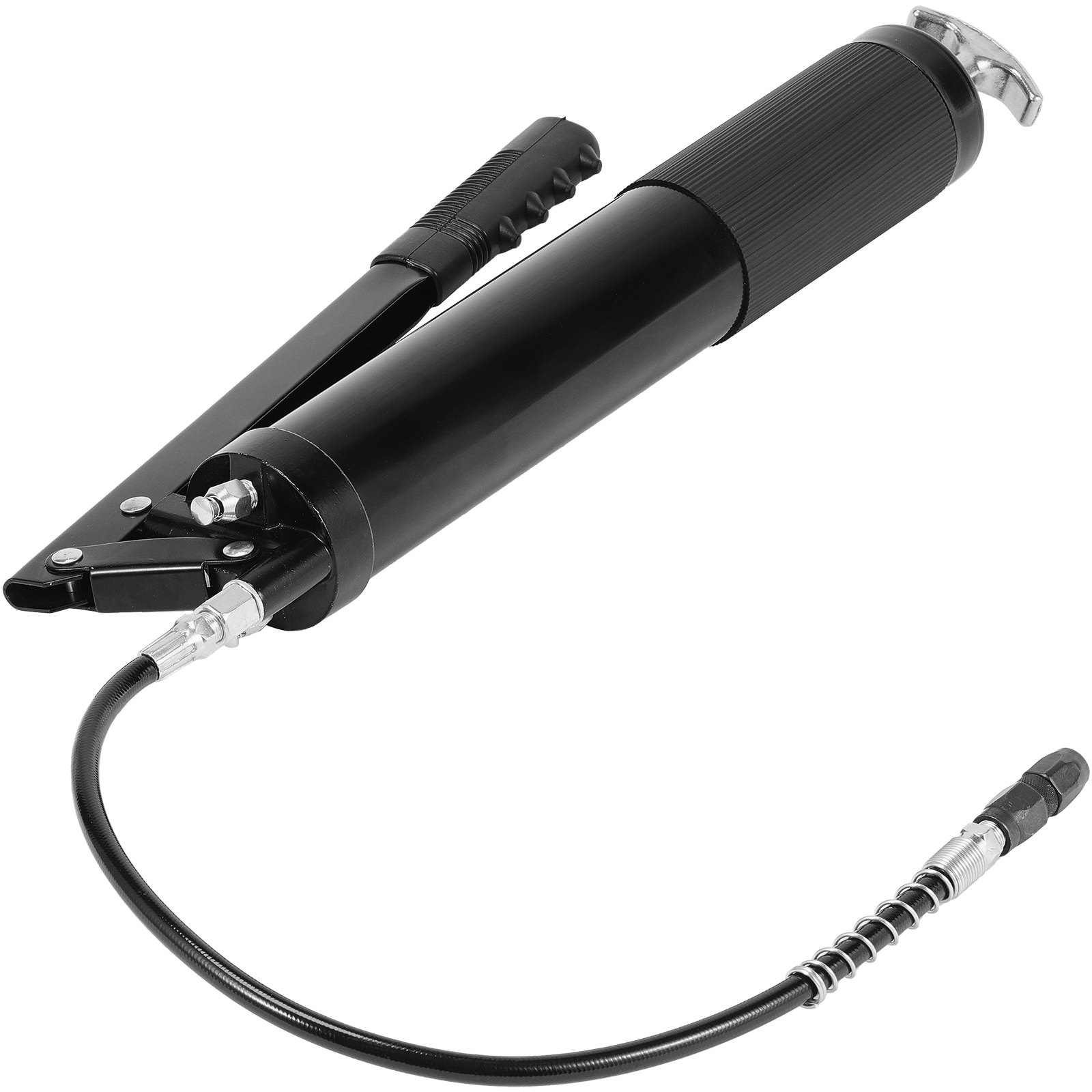 Pistolet smarowy VEVOR 10000PSI z dźwignią ręczną Pistolet smarowy jednoręczny 600cc ze stali węglowej i stopu aluminium Ręczny pistolet smarowy z wężem Φ9x470mm Pistolet smarowy z dźwignią ręczną Pistolet smarowy 428x130x56mm
