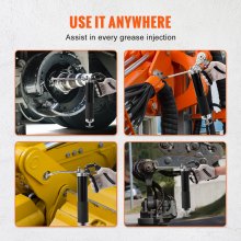 VEVOR Smarownica z uchwytem pistoletowym 6000 PSI 140T Wytrzymała, ręczna smarownica Wąż elastyczny