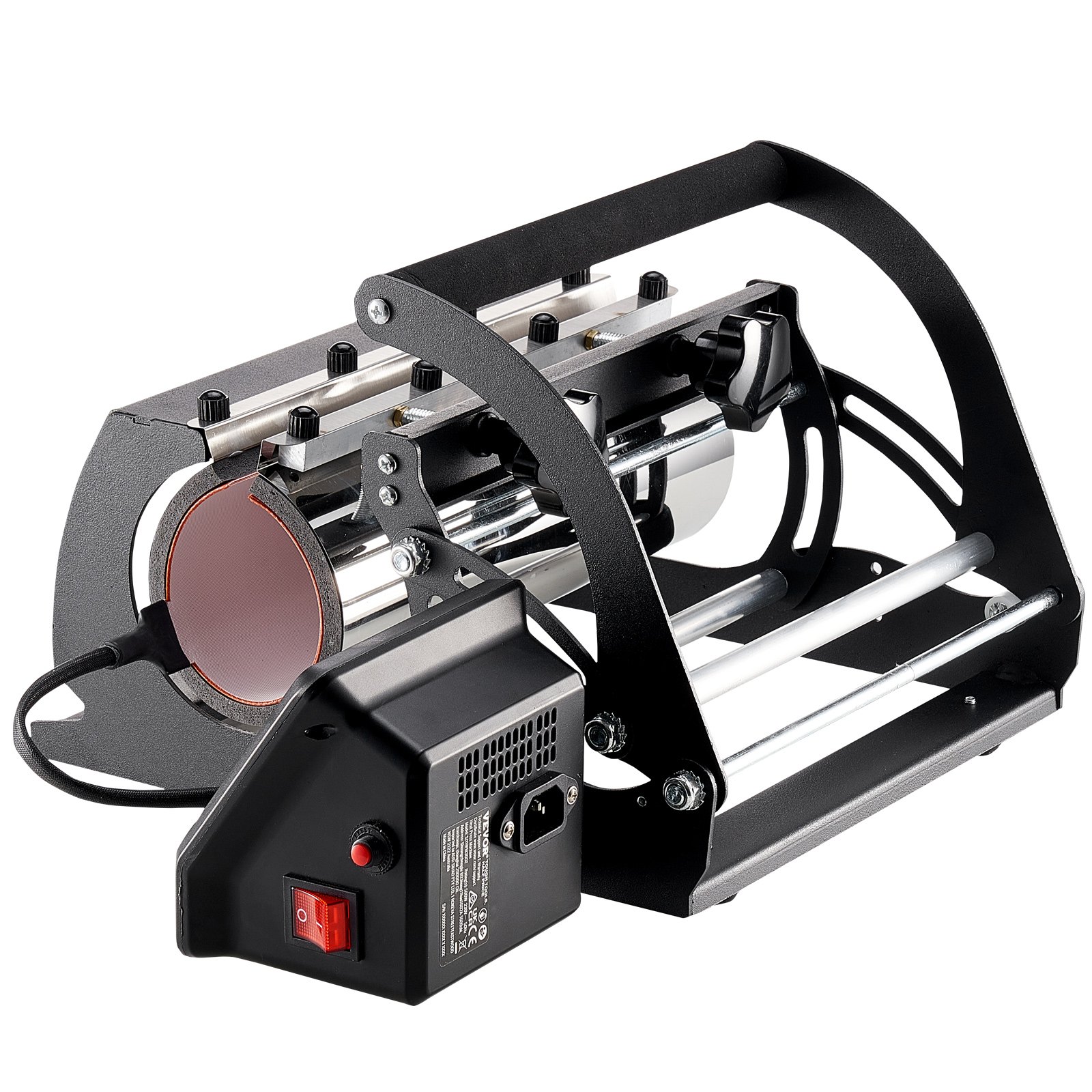 Prasa termotransferowa VEVOR, prasa do kubków 11-30 oz, szybkie i równomierne nagrzewanie, prasa termotransferowa z papierem do sublimacji, taśmą i rękawiczkami, ustawianie temperatury i czasu, do kubków, filiżanek, kubków do sublimacji, czarna