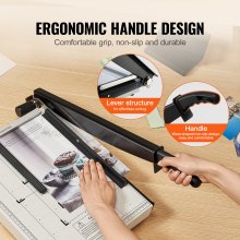 Gilotyna do papieru VEVOR Obcinarka z dźwignią, maks. szerokość cięcia 381 mm Ręczna gilotyna do papieru, pojemność 16 arkuszy, z szyną ochronną/blokadą ostrza do kartonu/kartonu, gilotyna do papieru