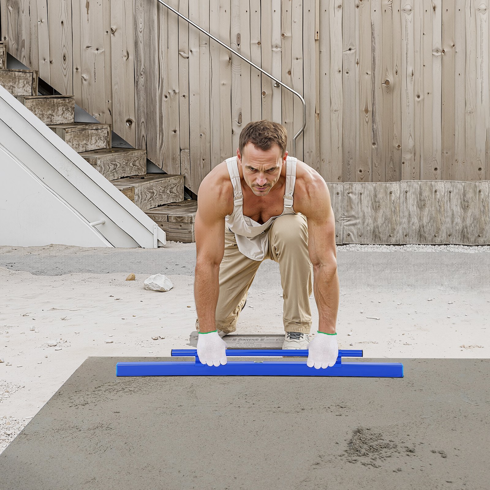 VEVOR Wyrównywacz wylewek betonowych, 1,2 m wyrównywacz wylewek z poziomicą, łatwe czyszczenie i konstrukcja z zaślepką, aluminiowy i odwracalny uchwyt do poziomowania podłóg, do małych prac budowlanych i remontów domów