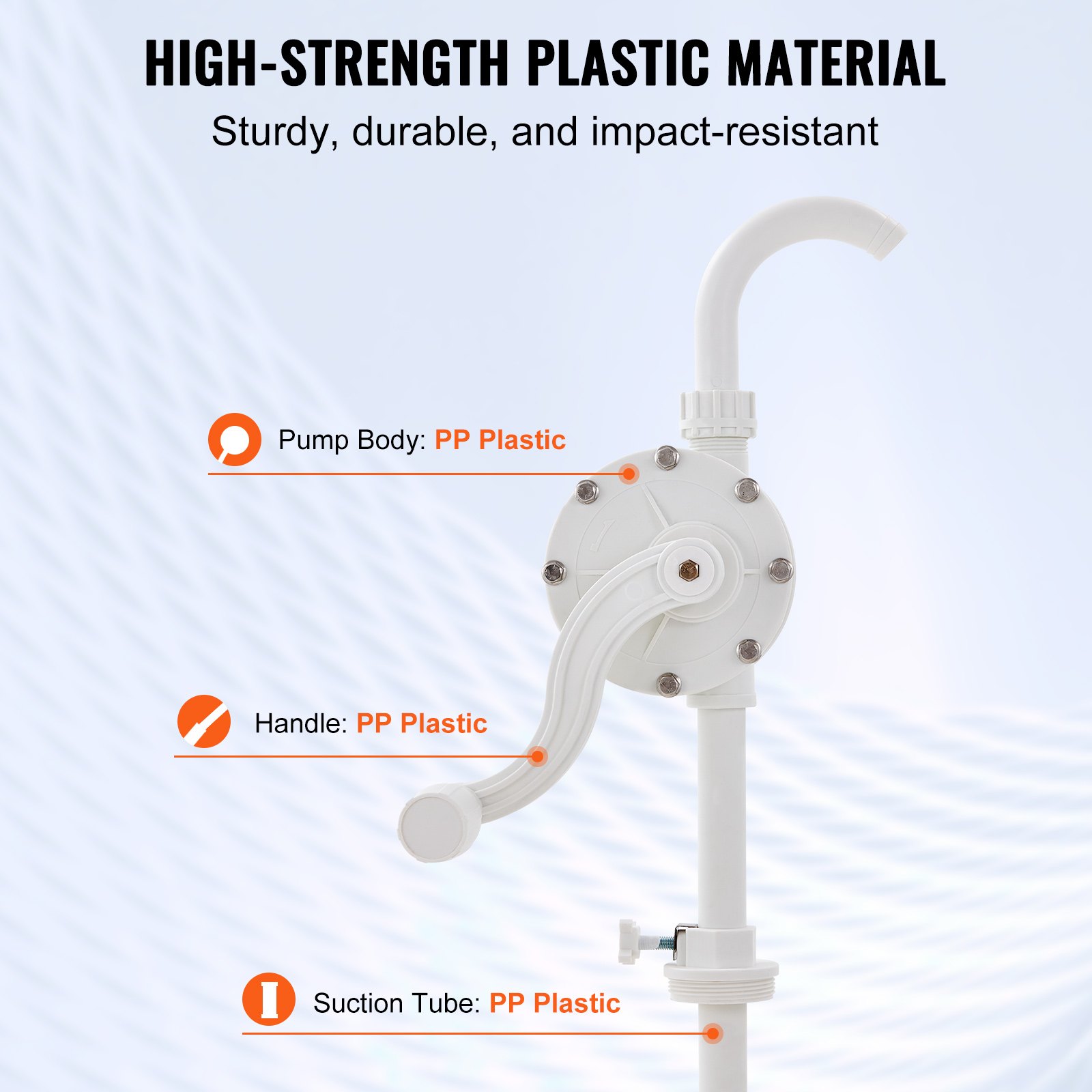 Bębenkowa pompa obrotowa VEVOR, korba ręczna, pompa do przetaczania wody, beczki o pojemności 5–55 galonów