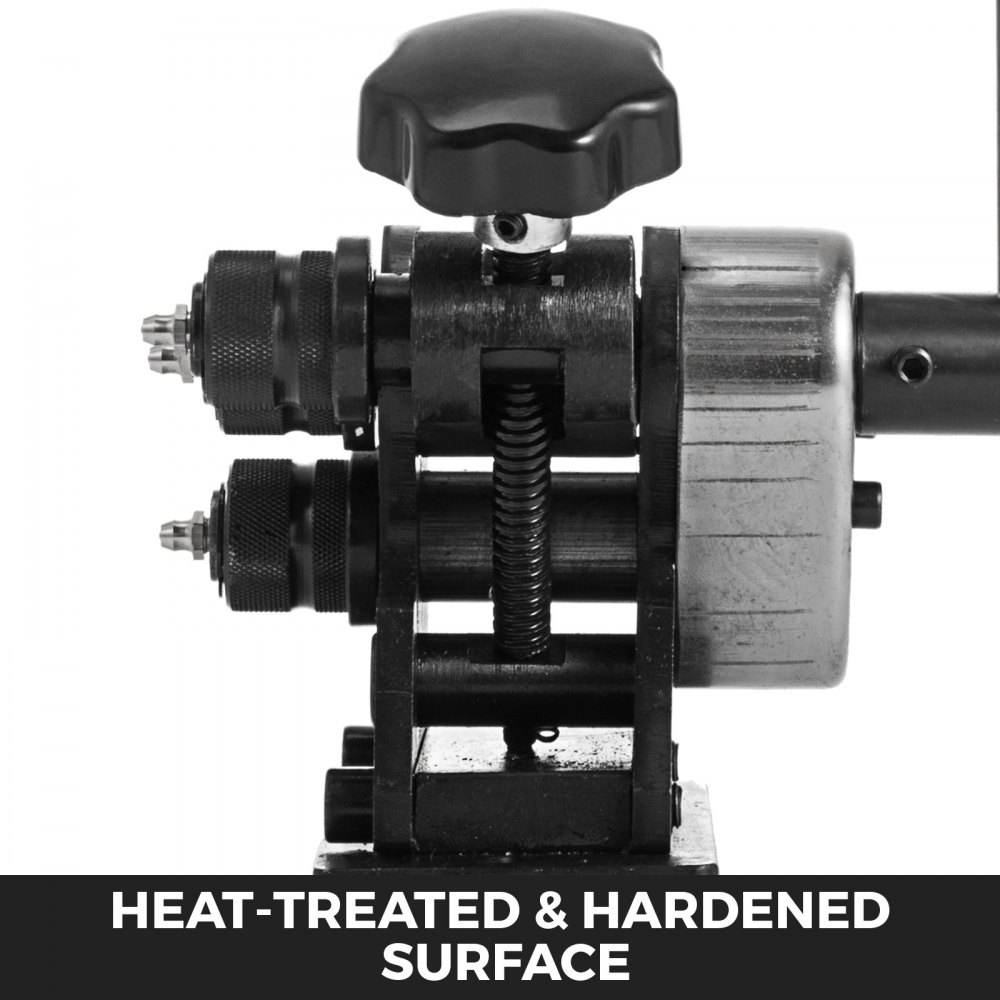 Giętarka dociskowa VEVOR do rur stalowych, zakres rozmiarów pierścieni 76 mm i większych Giętarka do rur okrągłych 7 mm Giętarka kątowa do rur płaskich 25 x 5 mm, zakres rozmiarów pierścieni 340 mm Ręczna giętarka do uchwytów