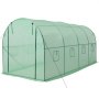VEVOR Walk-in Tunnel Greenhouse, 4.48x1.97x1.97 m Hoop House Greenhouse Tunnel with Watering System, Plant Hot House with Steel Frame, PE Cover, Roll-Up Zipper Door and 8 Windows for Outdoors, Green
