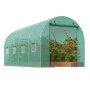 VEVOR Walk-in Tunnel Greenhouse, 14.6x6.4x6.3 ft Hoop House Greenhouse Tunnel, Plant Hot House with Galvanized Steel Frame, Green PE Cover, Roll-up Zipper Door and 8 Windows for Outdoor