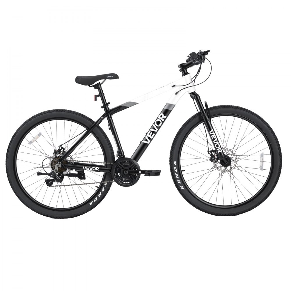 VEVOR Mountain Bike for Men and Women 70 cm Outdoor Bicycle 21 Speeds, Adult Bikes with Front Suspension, Adjustable Saddle, All-Terrain Tires, Aluminum Alloy Frame, Dual Disc Brake, Pre-Assembled