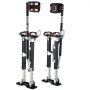 VEVOR Drywall Stilts, 485-790 mm Adjustable Aluminum Painter Stilts, 103 kg Load Capacity, Non-Slip Rubber Feet, Dual Spring Shock Absorption, Comfortable Leg Straps for Painting, Decoration, Black