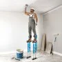 VEVOR Drywall Stilts, 615-1023 mm Adjustable Aluminum Painter Stilts, 103 kg Load Capacity, Non-Slip Rubber Feet, Dual Spring Shock Absorption, Comfortable Leg Straps for Painting, Decoration,Blue