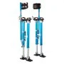 VEVOR Drywall Stilts, 615-1023 mm Adjustable Aluminum Painter Stilts, 103 kg Load Capacity, Non-Slip Rubber Feet, Dual Spring Shock Absorption, Comfortable Leg Straps for Painting, Decoration,Blue
