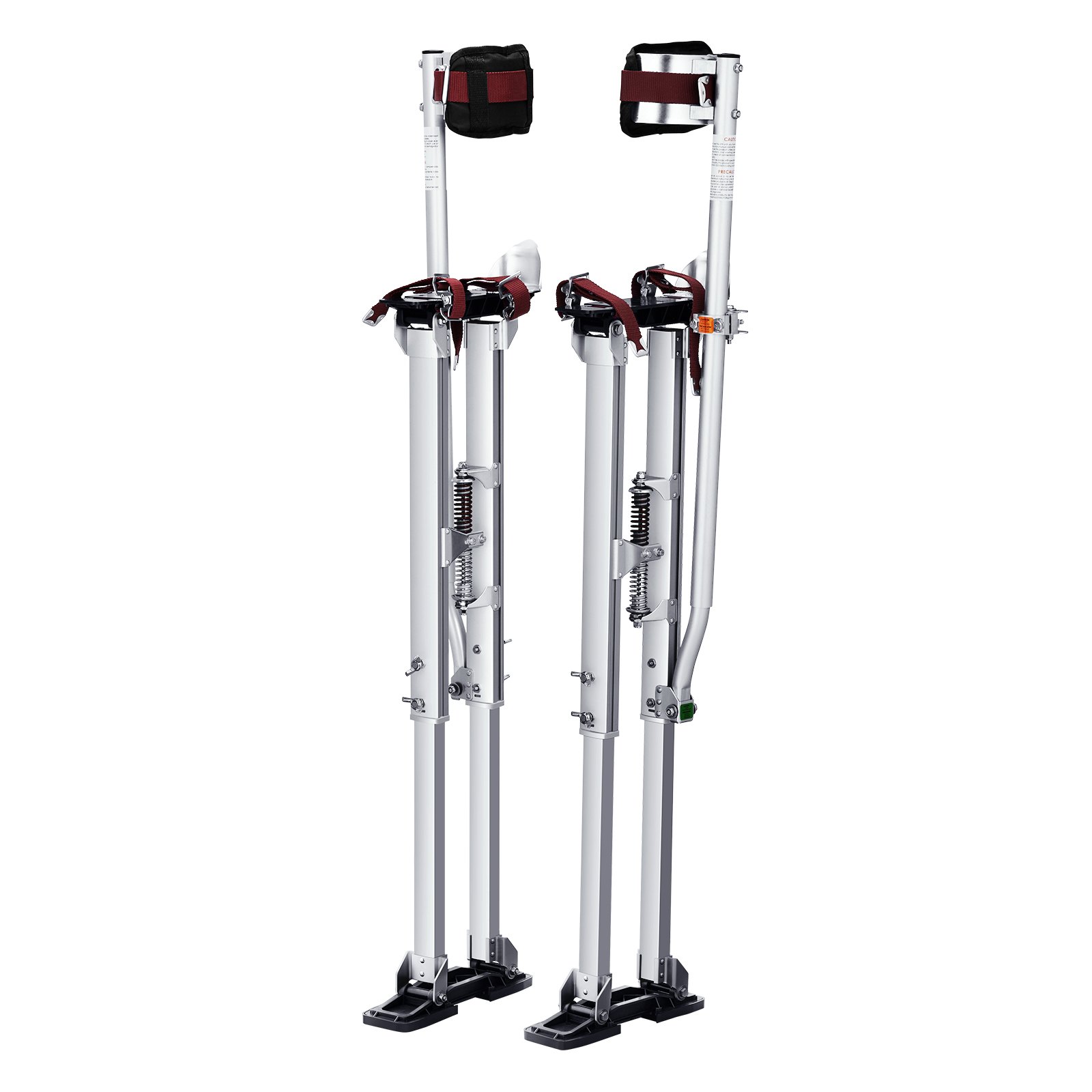 VEVOR Aluminum Stilts for Ceiling Construction, 91.4-126.7cm Height Adjustable, Work Stilts for Drywall Construction, 103kg Load Capacity, Painter's Stilts, 27-29cm Foot Size, For Painting, Home Decoration, Tree Pruning, Electrical Work