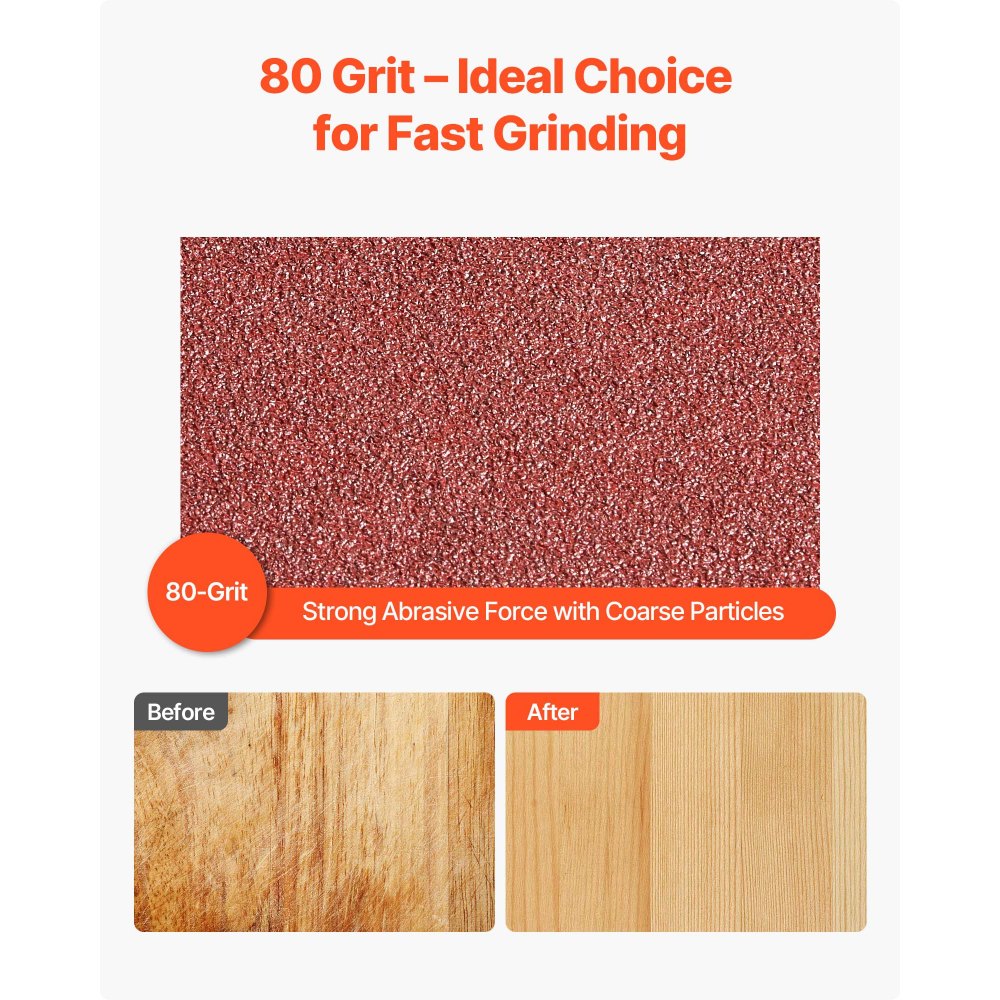 Paski ścierne VEVOR, 202 x 485 mm, papier ścierny do szlifierek taśmowych, 12 sztuk, ziarnistość 80, materiałowy pas ścierny z tlenku glinu, idealny do obróbki drewna, stali, aluminium, metali nieżelaznych