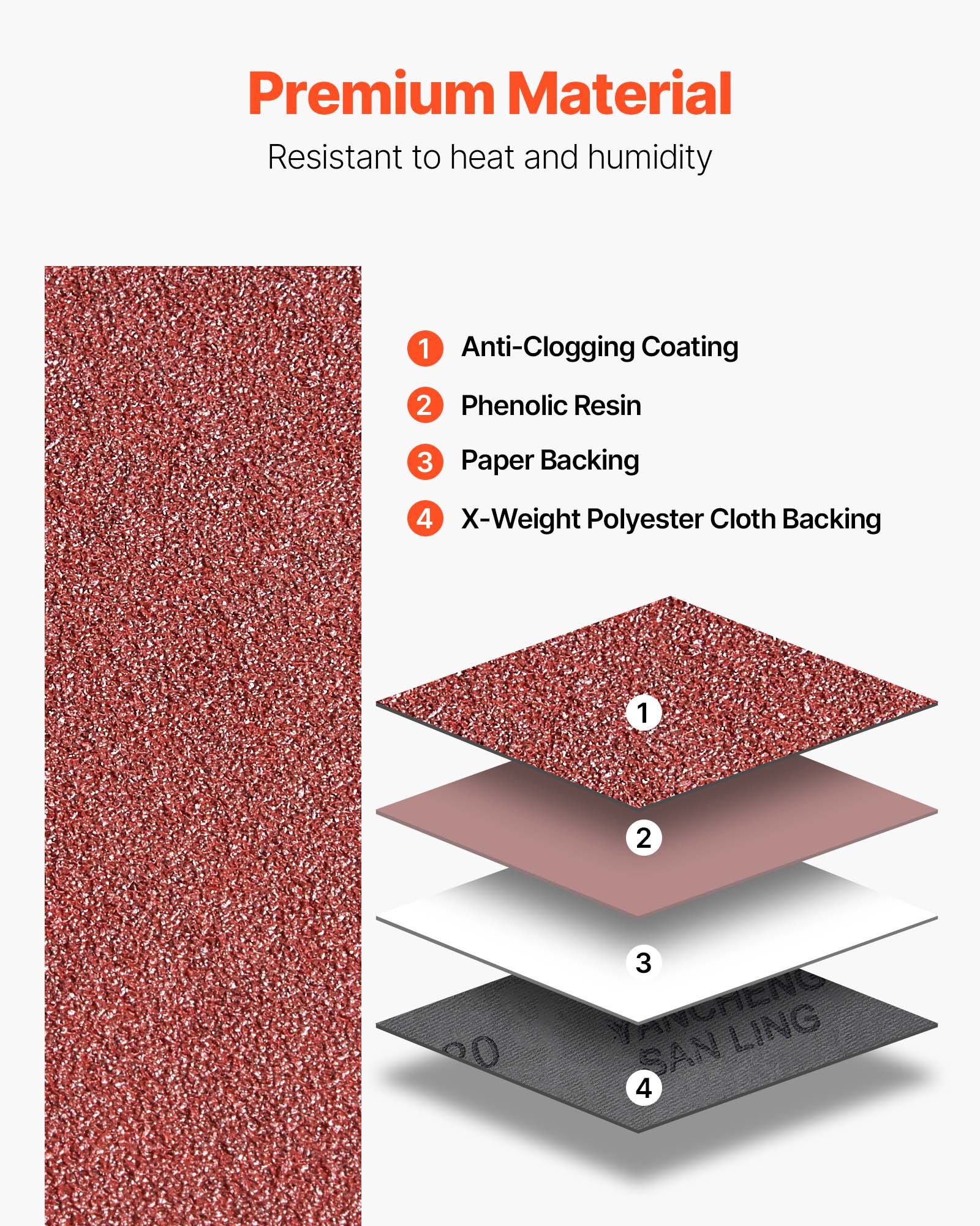 Paski ścierne VEVOR, 202 x 485 mm, papier ścierny do szlifierek taśmowych, 12 sztuk, ziarnistość 80, materiałowy pas ścierny z tlenku glinu, idealny do obróbki drewna, stali, aluminium, metali nieżelaznych