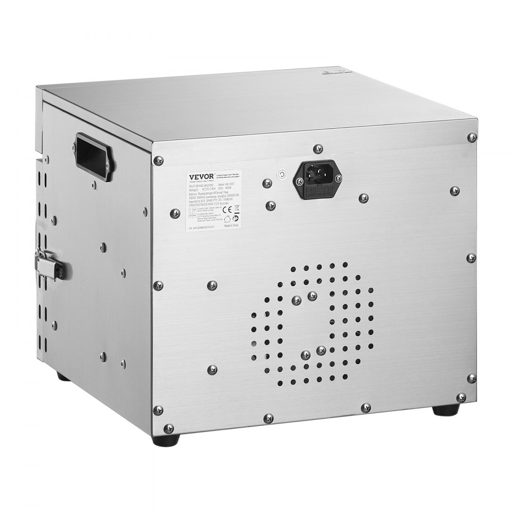 Suszarka do żywności VEVOR, 6 tac ze stali nierdzewnej, elektryczna suszarka do żywności o mocy 400 W z regulacją temperatury, liofilizator do suszonego mięsa, owoców, warzyw, ziół i przysmaków dla psów