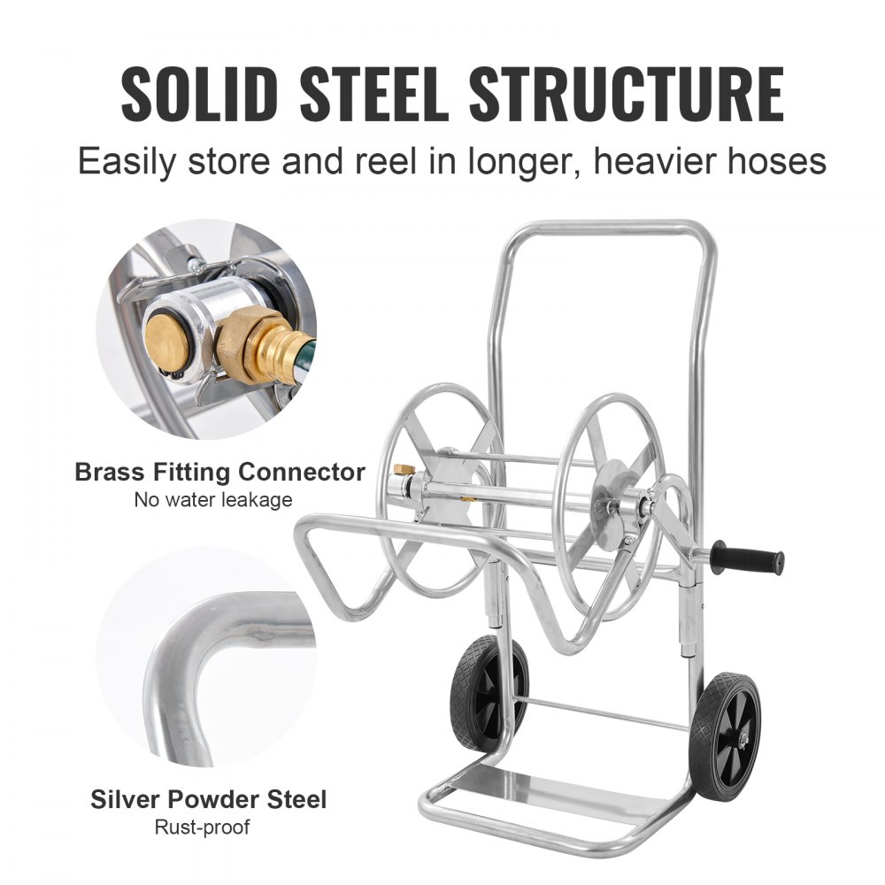 Wózek na bęben na wąż VEVOR 200 stóp. Solidne podlewanie ogrodu na kółkach