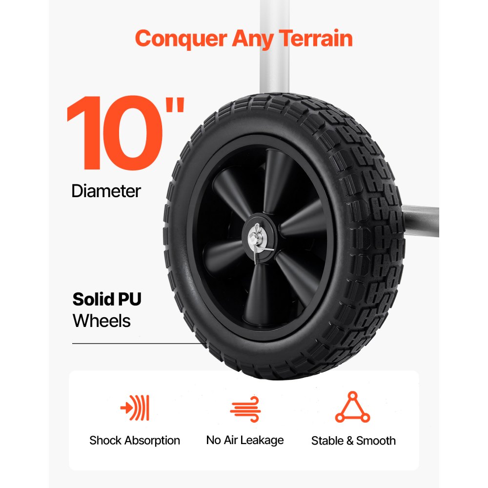 VEVOR Water Hose Reel Cart, 7620/12192 cm High-Pressure Garden Hose Cart, Hoses Reel Carts with Four Wheels, Handle & Heavy-Duty Mesh Storage Basket, Portable Hoses Reels for Garden, Car, Pet Washing