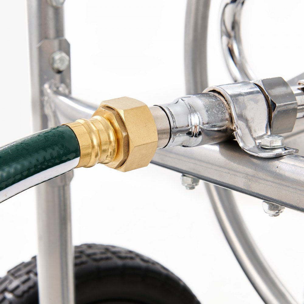 VEVOR Water Hose Reel Cart, 7620/12192 cm High-Pressure Garden Hose Cart, Hoses Reel Carts with Four Wheels, Handle & Heavy-Duty Mesh Storage Basket, Portable Hoses Reels for Garden, Car, Pet Washing