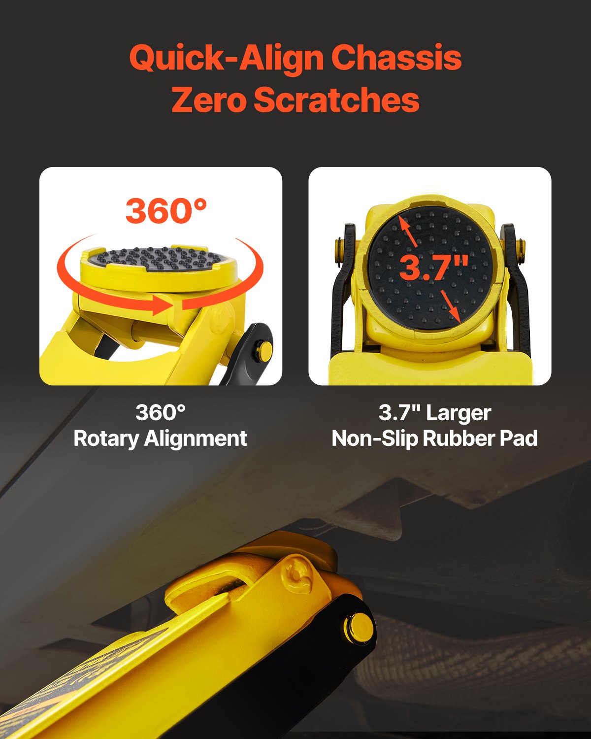 Podnośnik podłogowy VEVOR, podnośnik samochodowy o niskim profilu, o udźwigu 2,5 tony, wytrzymały stalowy podnośnik wyścigowy z dwutłokową pompą szybkiego podnoszenia, zakres podnoszenia podnośnika 3,64"–19,49