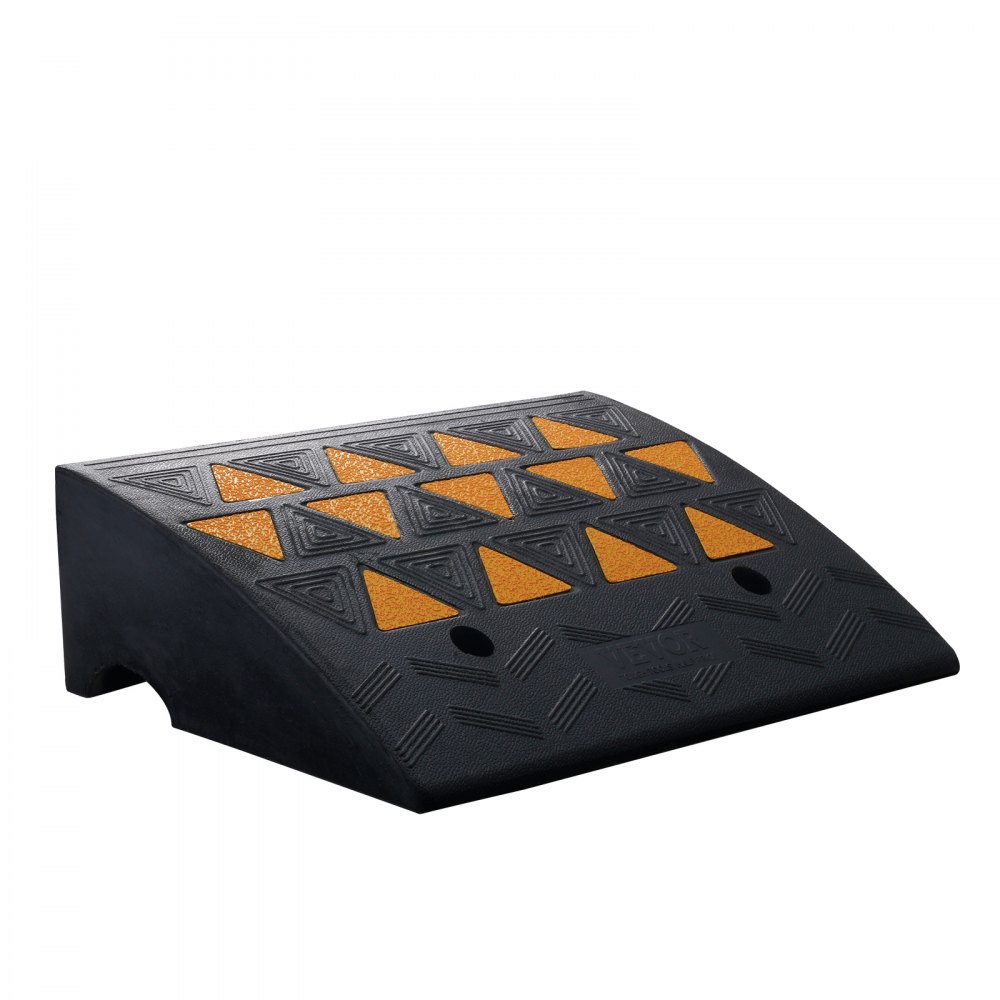 VEVOR 1x Rampa progowa z litej gumy, maks. nośność do 15 ton, rampa krawężnikowa 49,1 x 37 x 15,2 cm, rampa dla wózków inwalidzkich, rampa wjazdowa, gumowa, odpowiednia do nierównych krawężników gruntowych