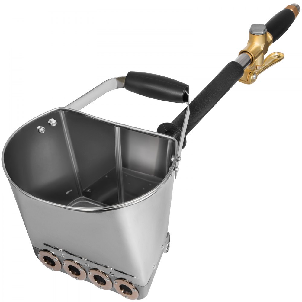 VEVOR 4-strumieniowy rozpylacz gipsu, profesjonalny rozpylacz zaprawy ściennej o wadze 4,6 funta, pistolet natryskowy 35 x 20 x 25 cm, srebrny pistolet natryskowy do stiuku o wadze 2,1 kg, do ścian, sufitów, urządzenie do natrysku zaprawy cementowej