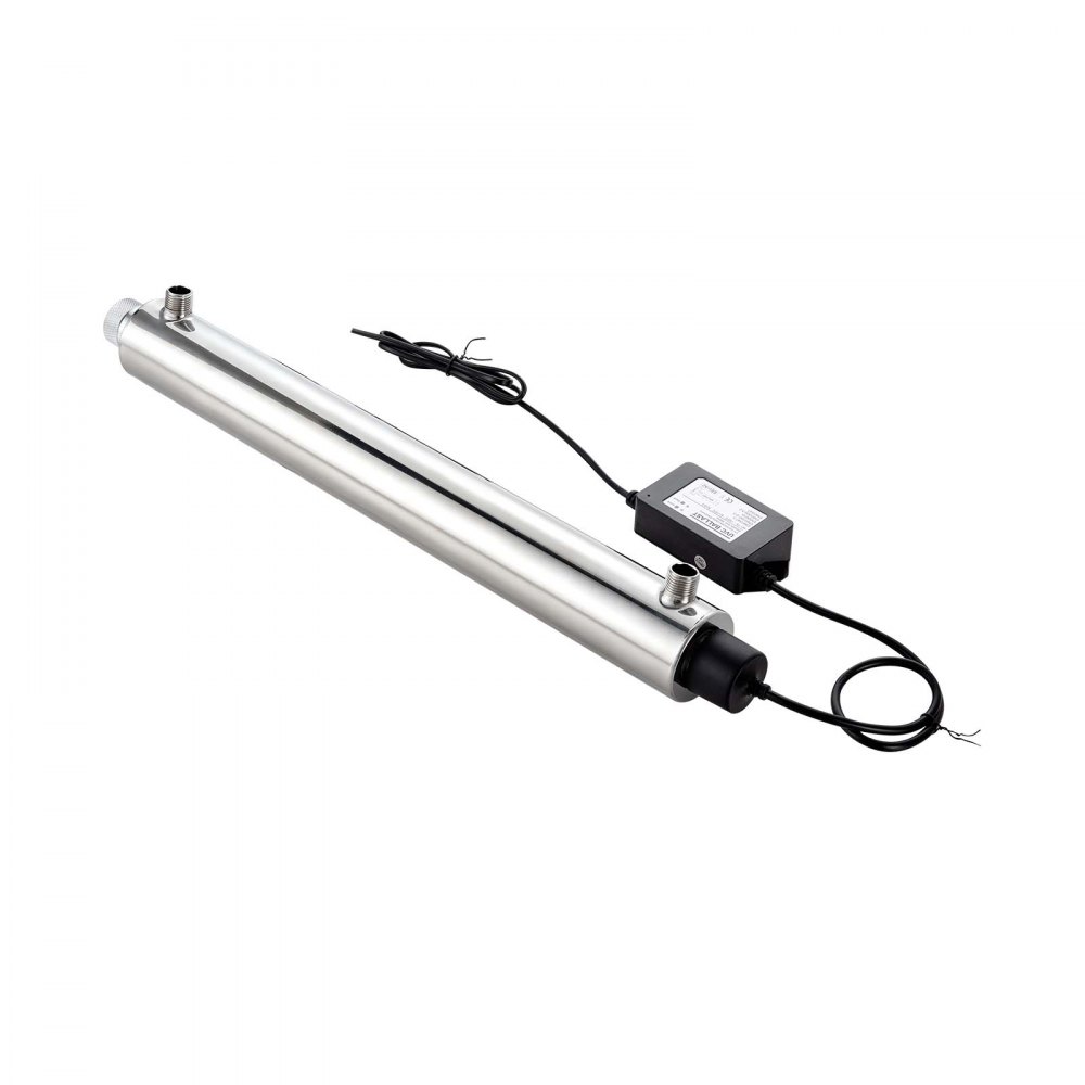 VEVOR UV Oczyszczacz wody 27 W 22,7 l/min Uniwersalny filtr do oczyszczania wody ultrafioletowej z obudową ze stali nierdzewnej, filtr UV do wody na cały dom z powłoką kwarcową, odpowiedni do prysznica/picia/czyszczenia