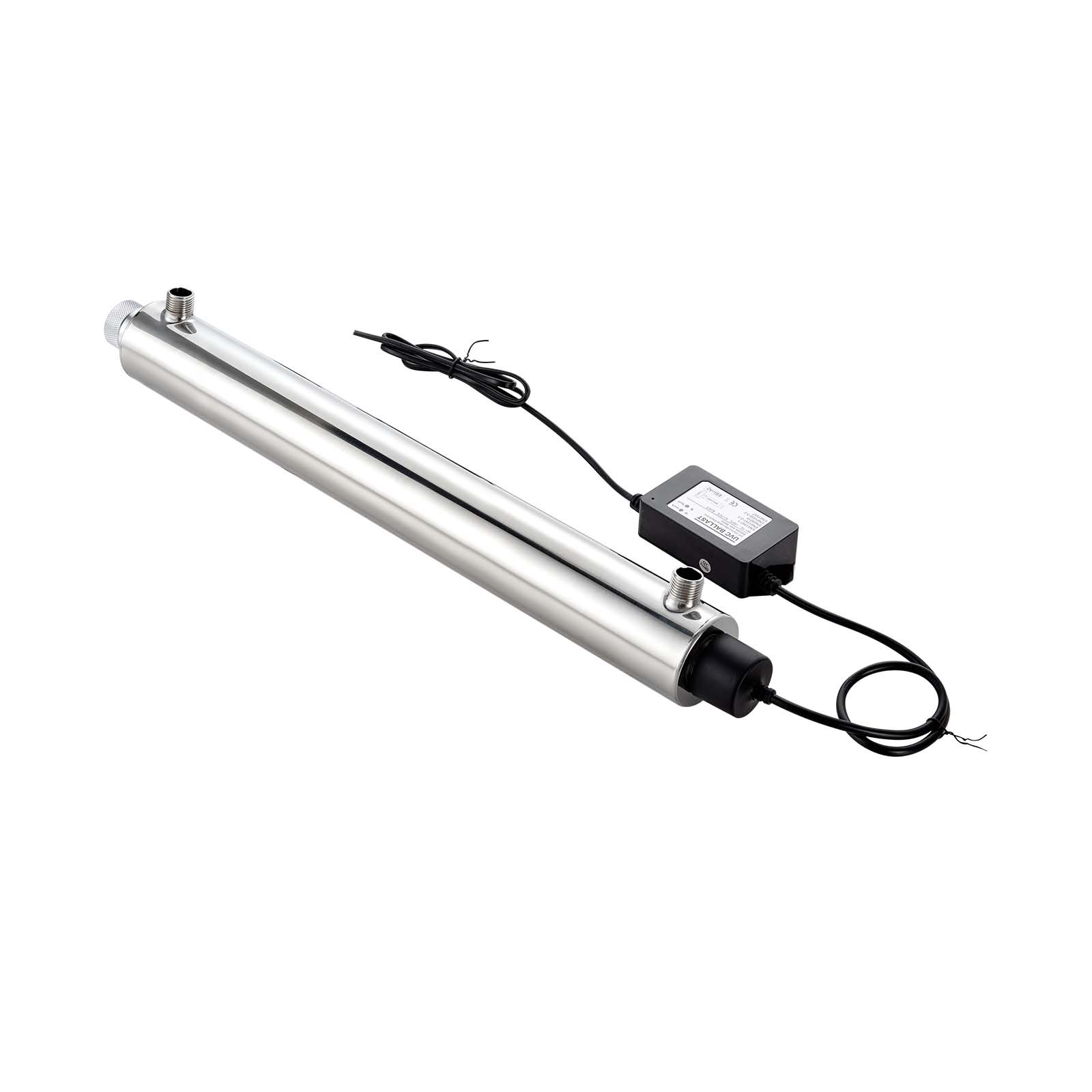 VEVOR UV Oczyszczacz wody 27 W 22,7 l/min Uniwersalny filtr do oczyszczania wody ultrafioletowej z obudową ze stali nierdzewnej, filtr UV do wody na cały dom z powłoką kwarcową, odpowiedni do prysznica/picia/czyszczenia