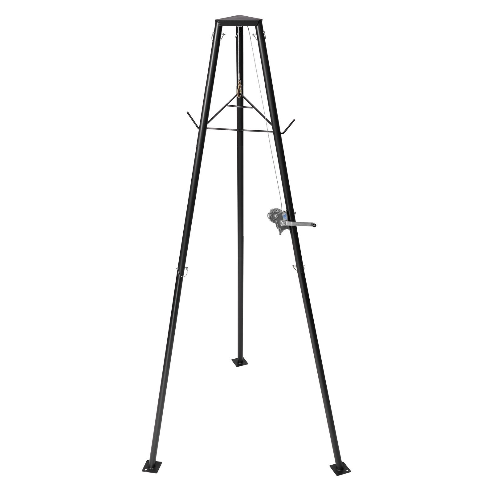 VEVOR Tripod Deer Hoist, 500 lbs Load Capacity, Hunting Game Hoist Winch Lift with Gambrel & Manual Winch, Hunting Game Skinning and Cleaning Accessory for Cleaning, Skinning, and Moving, Black