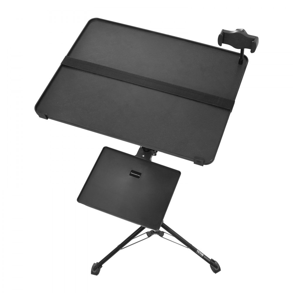 VEVOR Stojak na projektor z kółkami, statyw na laptopa, regulowana wysokość od 795 do 1710 mm, statyw na projektor z 2 półkami i uchwytem na telefon typu gooseneck, do użytku na zewnątrz/w biurze/studio, w domu