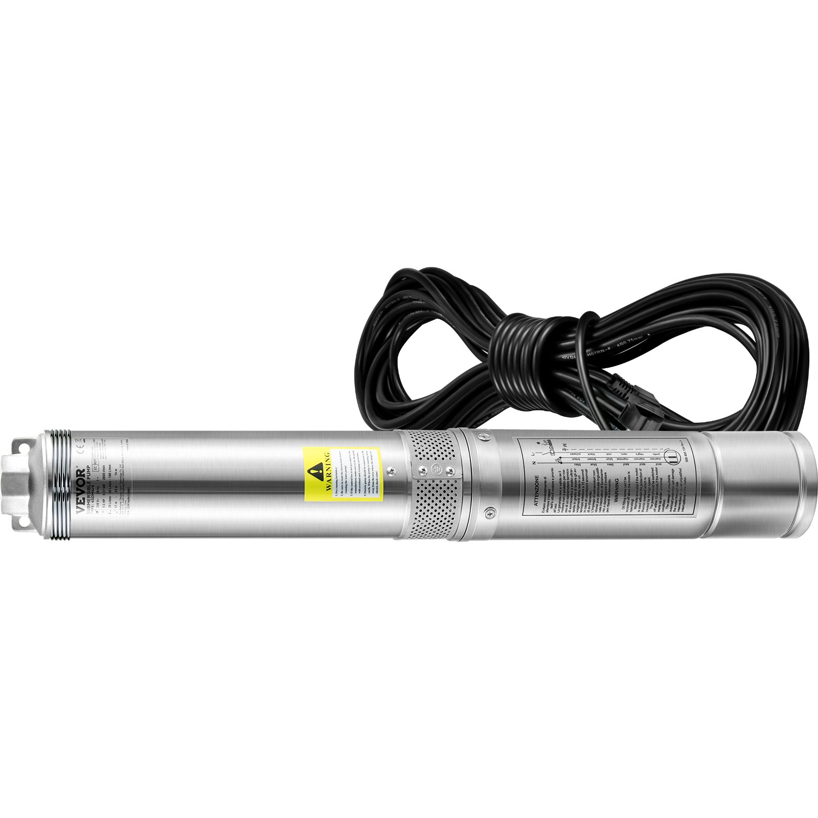 VEVOR Pompa do Studni Głębinowych 750W230V50Hz Pompa Studni 100L/min Pompa Głębinowa Maks Wys Dostawy 66m Pompa Rurowa 7,6cm ze Stali Nierdzewnej Pompa do Piasku do Nawadniania lub Zaopatrzenia w Wodę