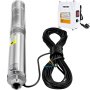 VEVOR 4" Deep Well Pump 1100W Well Pump 190L/min Submersible Pump Max. Delivery Head 57m Pipe Pump 230V 50Hz Sand Pump IP68 Water Pump 0-40℃ Ideal for Irrigation Water Supply Drainage