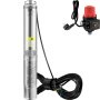 VEVOR Pompa głębinowa 3" 550W, maks. przepływ 50 l/min, pompa zanurzeniowa, maks. wysokość podnoszenia 89 m, pompa zanurzeniowa, odporna na piasek <5%, maks. prędkość 2850 obr./min, zaopatrzenie w słodką wodę, nawadnianie, drenaż