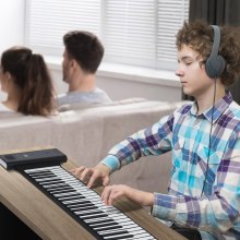 VEVOR 88 Key Roll Piano Przenośne pianino rolkowe 128 rytmów Dźwięki z możliwością ładowania